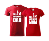 Párová trička s potiskem THE WALKING DAD a THE WALKING MOM