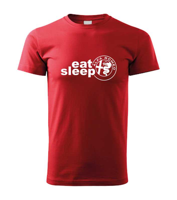 Autičkářské pánské tričko s potiskem Alfa Romeo eat sleep