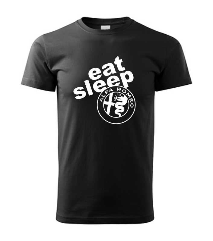 Autičkářské pánské tričko s potiskem eat sleep Alfa Romeo