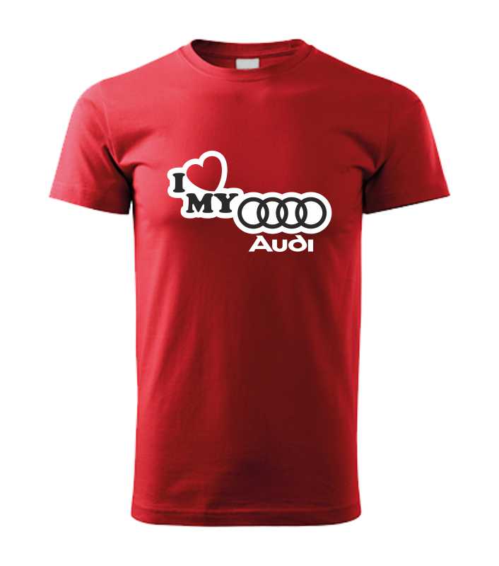 Autičkářské pánské tričko s potiskem I LOVE MY Audi