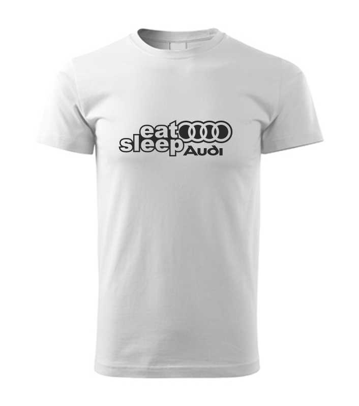 Autičkářské pánské tričko s potiskem Audi eat sleep