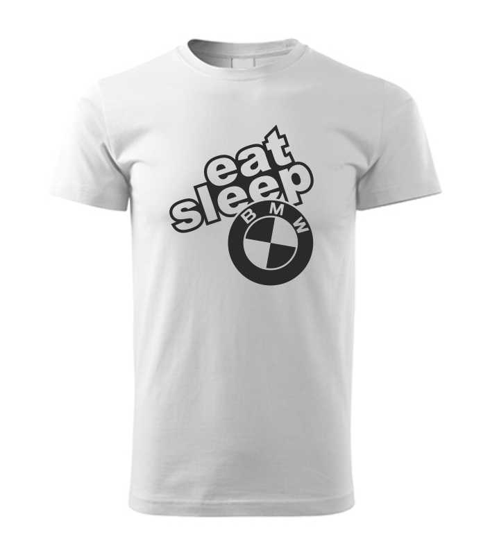 Autičkářské pánské tričko s potiskem eat sleep BMW