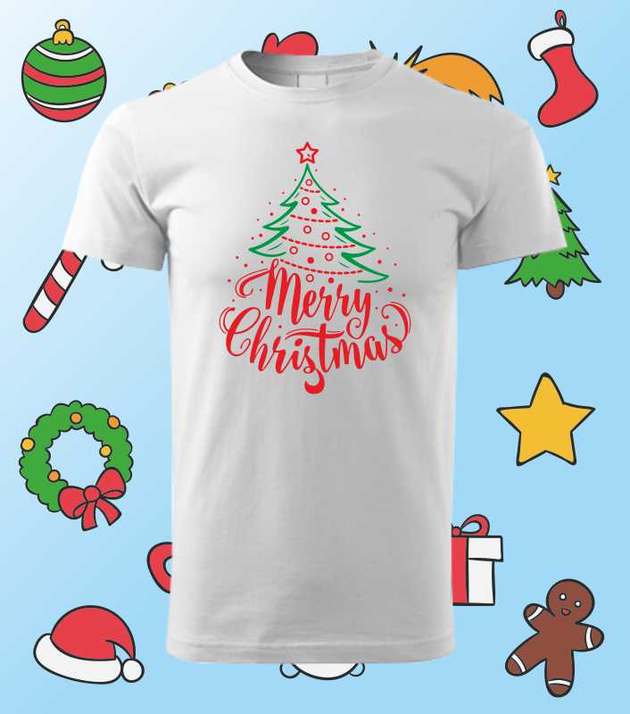 Vánoční pánské tričko s potiskem Merry Christmas