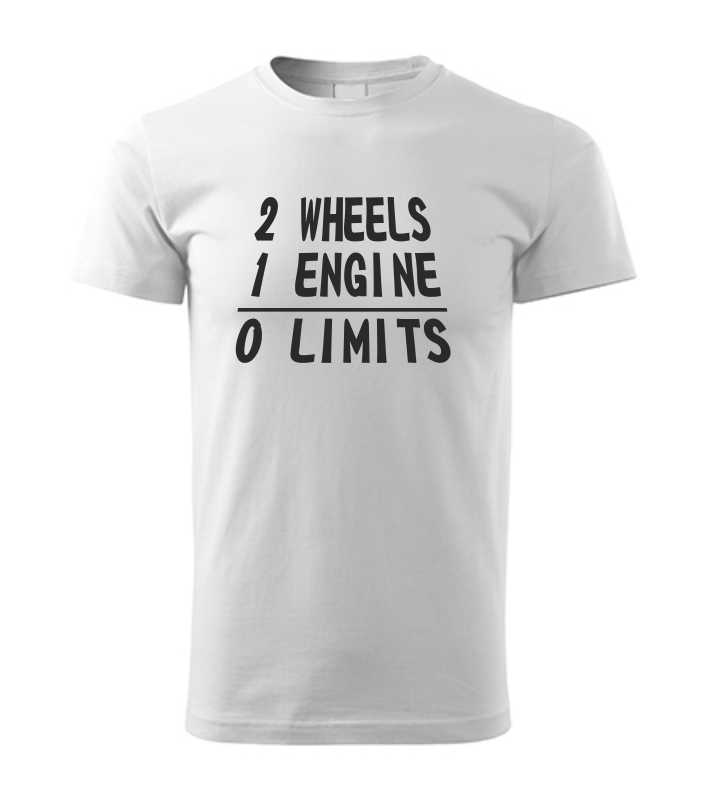 Motorkářské pánské triko 2 WHEELS - 1 ENGINE - 0 LIMITS