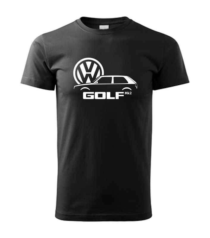 Autičkářské pánské tričko s potiskem VOLKSWAGEN GOLF Mk2