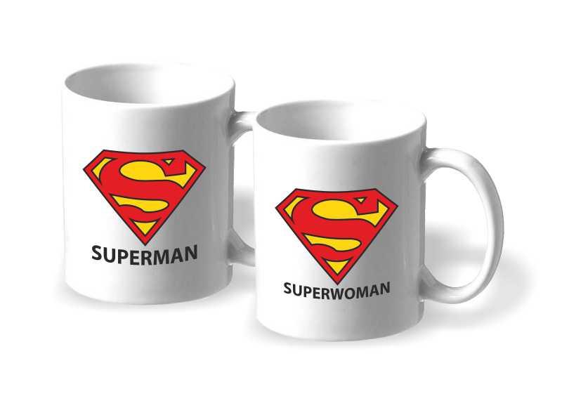 Párové hrníčky SUPERMAN a SUPERWOMAN