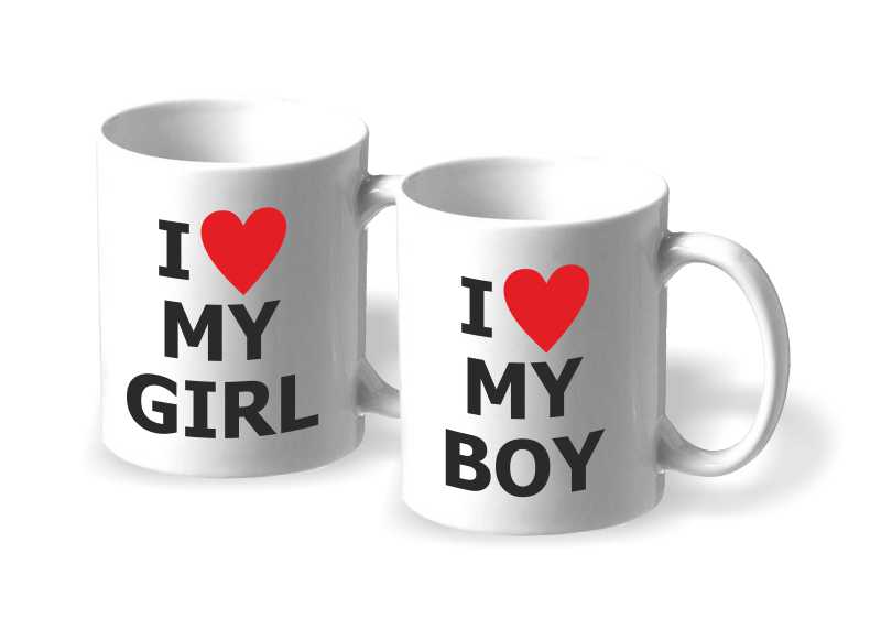 Párové hrníčky I LOVE MY GIRL a I LOVE MY BOY