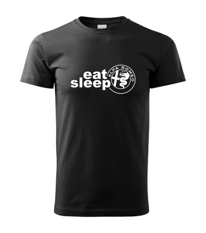 Autičkářské pánské tričko s potiskem Alfa Romeo eat sleep