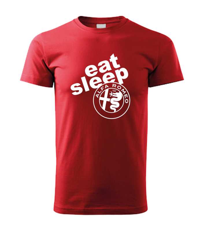 Autičkářské pánské tričko s potiskem eat sleep Alfa Romeo