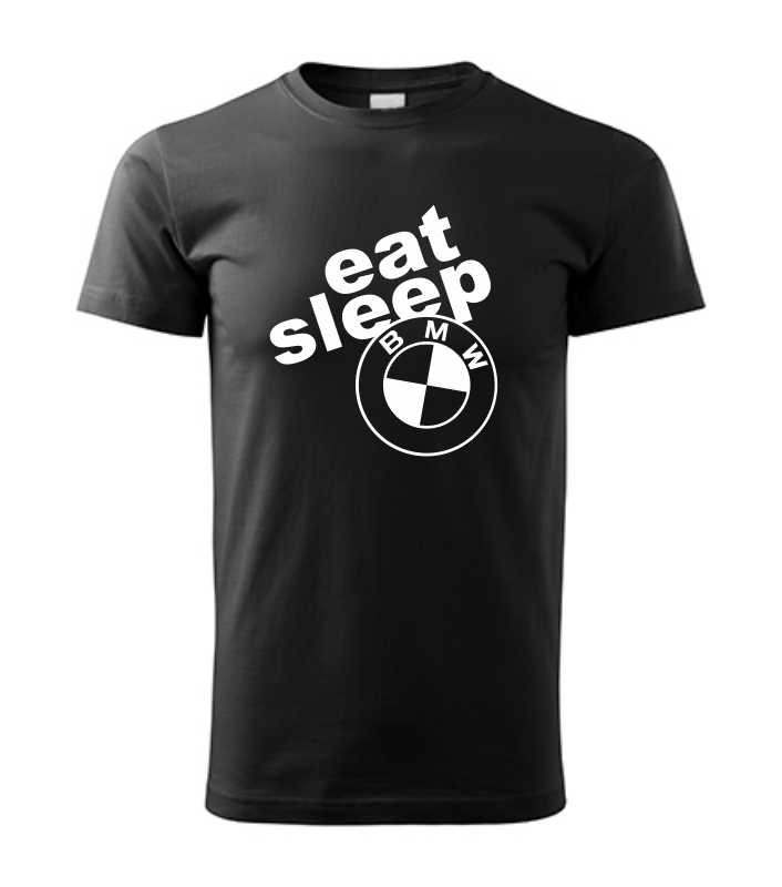 Autičkářské pánské tričko s potiskem eat sleep BMW